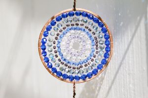 曼荼羅サンキャッチャーブルークリア